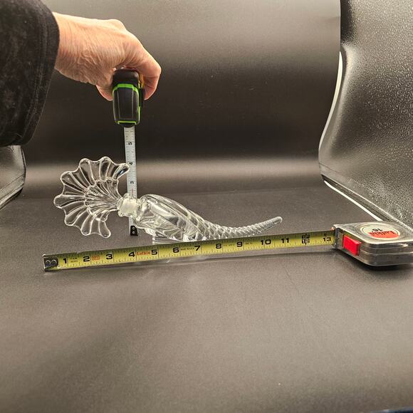 Elegant Vintage Glass Vanity Bottle with Cornucopia Swirl and Fan Stopper - Picture 7 of 7